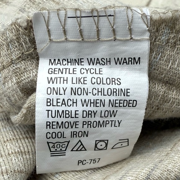 Geoffrey Beene Men’s Beige Textured Polo Shirt Size L Y2K Retro Vibe - Picture 5 of 8